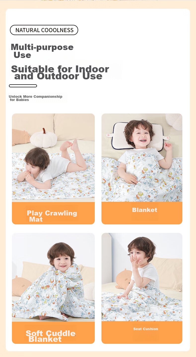 Nanjiren Baby Blanket, Children's Air Conditioning Quilt, Spring And Autumn Cool Quilt, Antibacterial Kindergarten Student Nap Quilt, Cooling Quilt 14