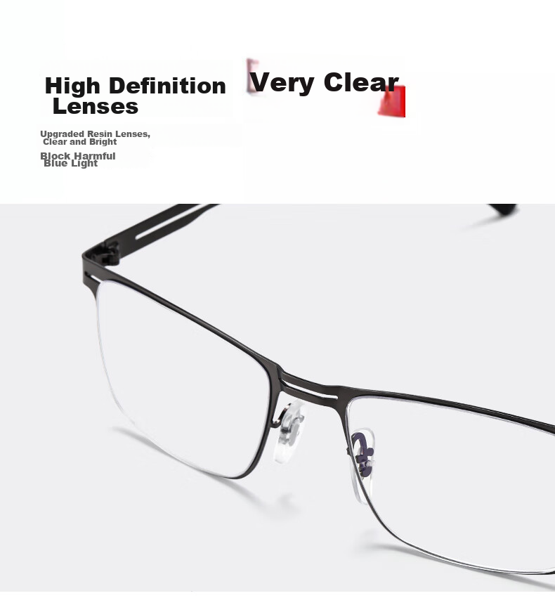 LESCA LUNETIER Reading Glasses for Men, High Definition Ultra-Light Blue Light Blocking Anti-Fatigue Presbyopic Glasses for Women And Elderly, Bifocal Reading Glasses for Me 7