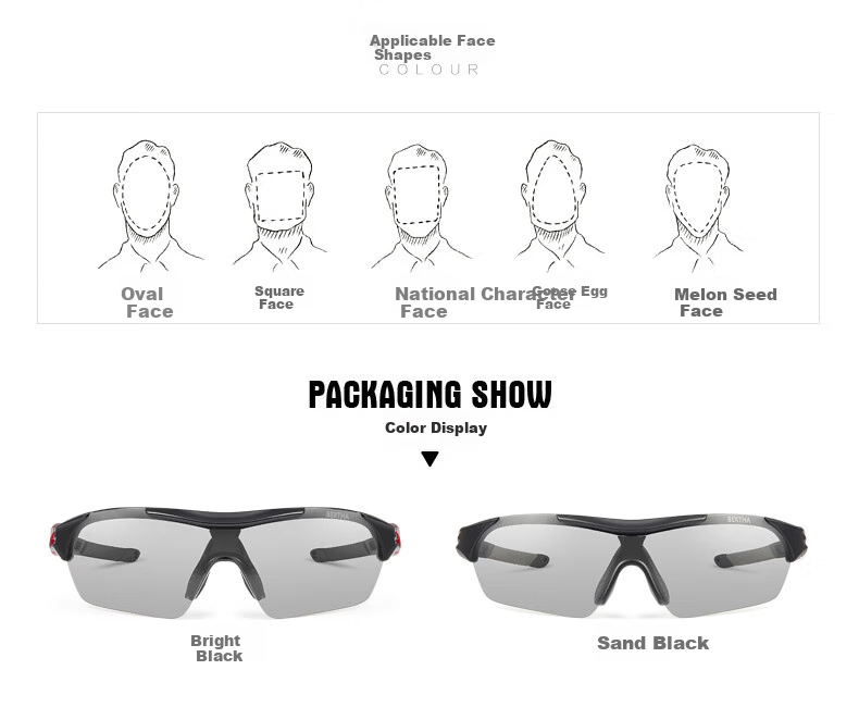 Bertha Cycling Glasses with Photochromic Polarized Lenses, Night Vision Goggles, Outdoor Sports Glasses for Men And Women, Back-To Riding Protective Eyewear 12