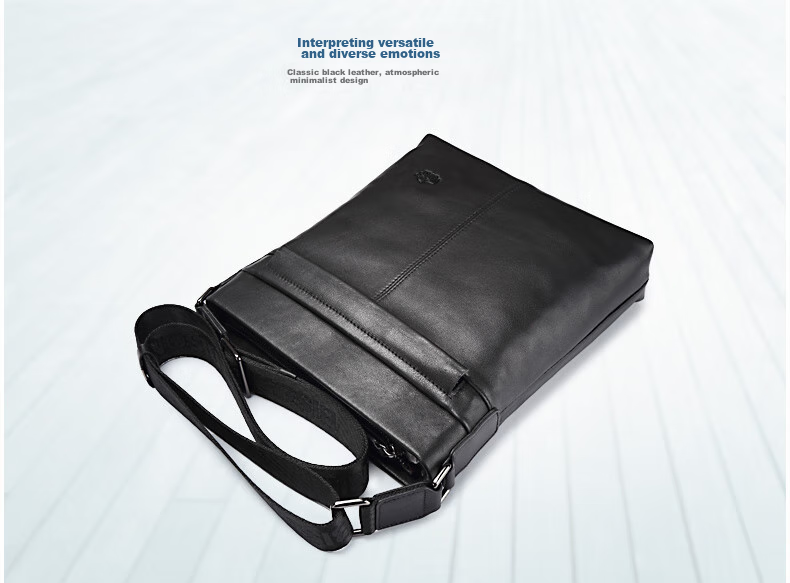 Meizhouyeniou Shoulder Bag, Men's Crossbody Bag, Casual Genuine Leather Men's Bag N2357-1B Black, Birthday Gift for Boyfriend 7
