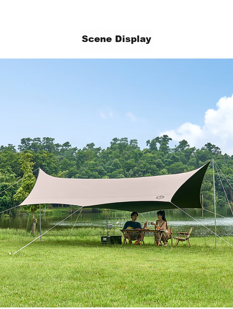 JD Original [6-Layer Black Gel True Sun Protection] Butterfly-Shaped Canopy, 15 Square Meters Outdoor Camping Equipment, Sunshade And Rain Protection Awning for 4-6 People 20