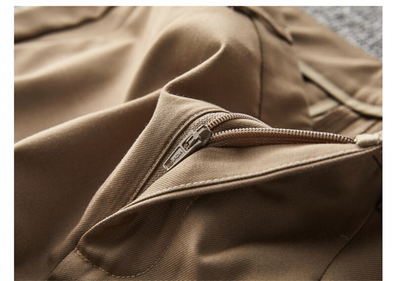 Dme Cropped Pants for Spring And Autumn, New Straight-Leg Suit Pants with Fake Pockets, Casual Trousers for Women, Khaki, S 84