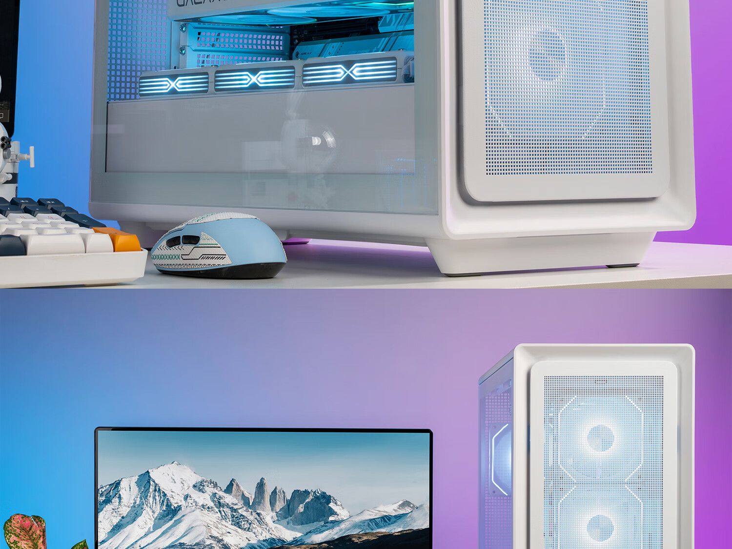 Aigo Fuyao Qianli No.1 White MESH Mesh Desktop Computer Case, Supports 360mm Water Cooling, ATX Motherboard, Airflow Chassis, Six-Sided Mesh Ventilation for Heat Dissipatio 6