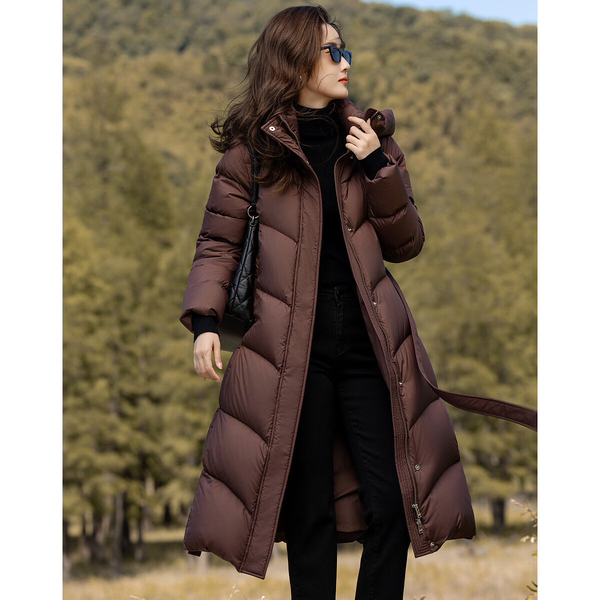 Dme [Hide in Sunroom] Winter 400T Spring 90% Down Filling Wavy Pattern Hooded down Jacket for Wome
