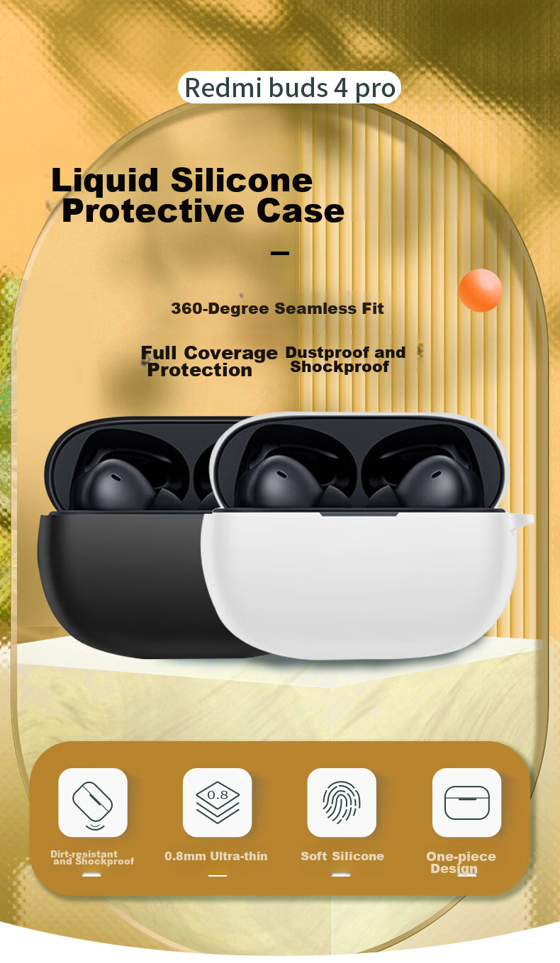 Masentek Earphone Case for Redmi Buds 6 Pro, Bluetooth Charging Case for Redmi 5/4/7S/8 Active Edition/Youth Edition/Xiaomi Air4se, Soft TPU Shockproof Protective Cover 1