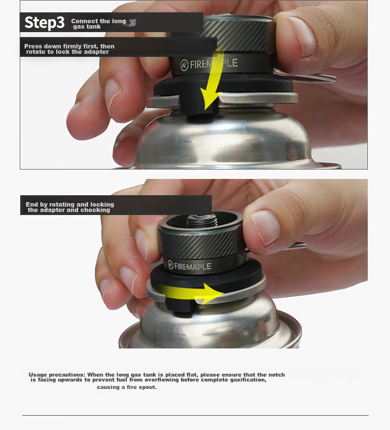 FIRE-MAPLE Outdoor Camping Cartridge Stove Long Gas Canister Adapter Converter with Stand, Long Gas Canister Adapter 6