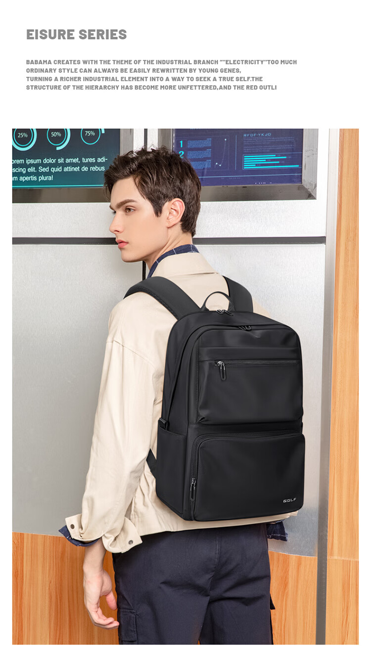 GOLF Backpack for Men, Travel Backpack 15.6/16 Inch Laptop Bag, Water-Resistant Casual Business Travel Bag for Students 10