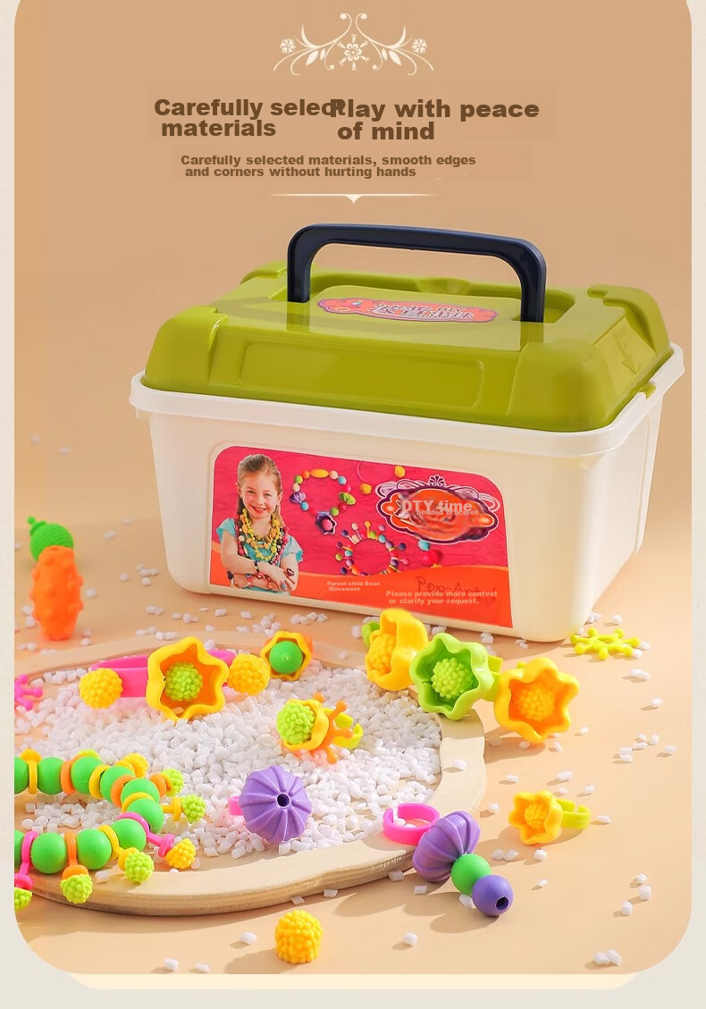Guo'er Children's Pretend Play Toys, Girls' Versatile Pop Art Beading Craft, Realistic DIY Bracelet And Necklace, Birthday Gift 4