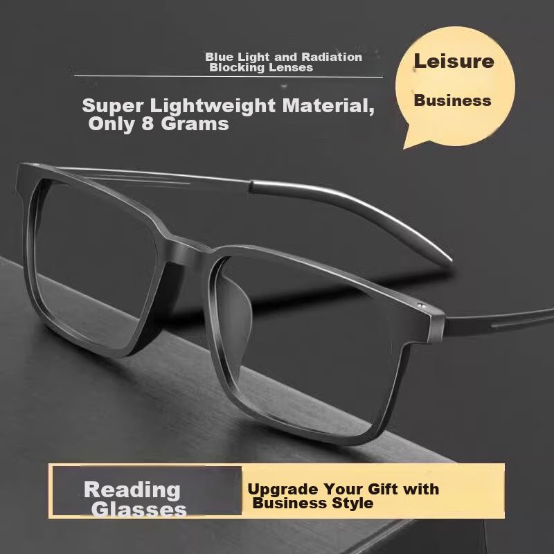 LESCA LUNETIER High-End Anti-Blue Light Reading Glasses for Men And Women, High-Definition Ultra-Light Anti-Radiation Presbyopic Glasses for Middle-Aged And Elderly, Back-To Style