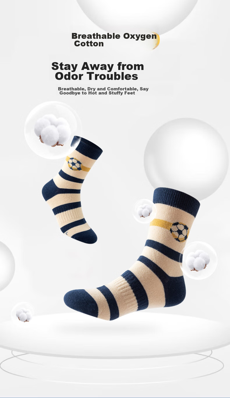 YUZHAOLIN Children's Socks Autumn Style Boys' Seamless Mid-Calf Socks Baby Socks Cotton Socks for Fall And Winter Mid to Big Kids Little Boys Long Socks 2