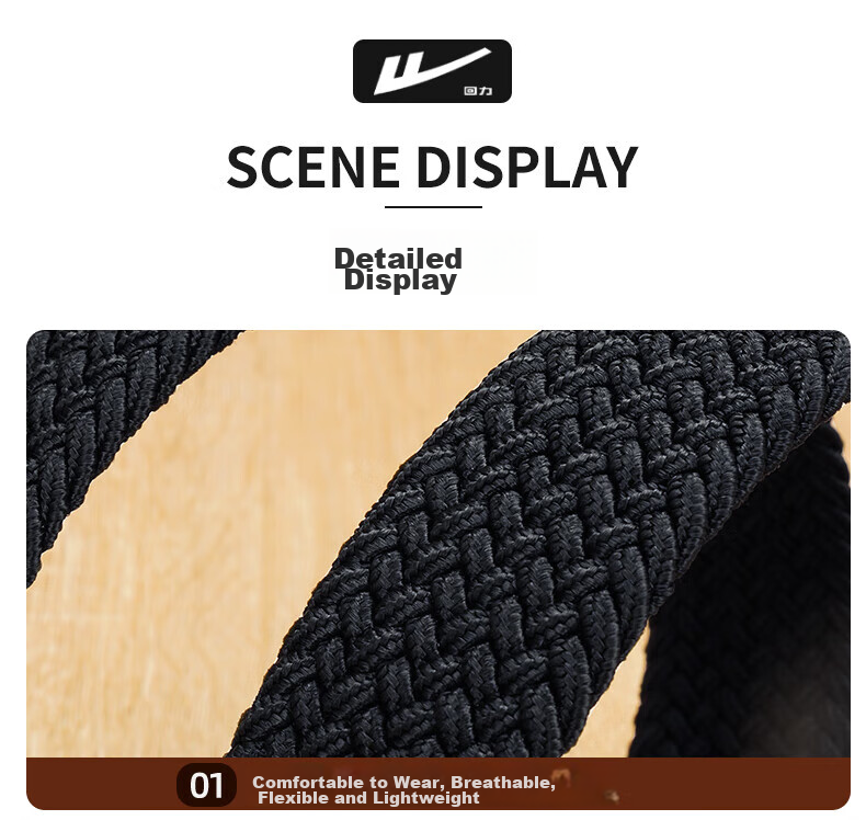 Huili Canvas Belt for Men And Women, No-Drill Tactical Elastic Woven Belt, Versatile Loose-Fit Trouser Belt 13