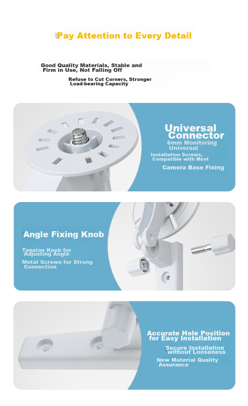 Trendsetter Compatible with Yingshi Camera Bracket, No Drilling Required, Suitable for C6c/h6c/cp1/H4/c6wi/C6T/C7, Qingxiaodou D220/D210 Surveillance Fixed Wall-Mounted Hanging Inverted Bracket 9