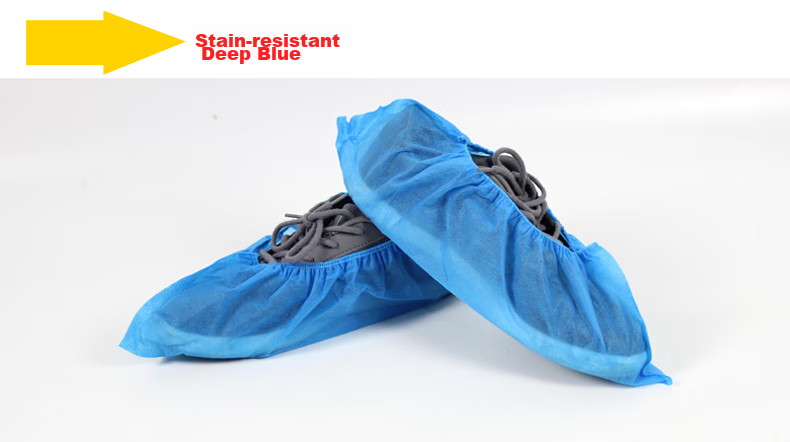Minggu Non-Woven Shoe Covers, Disposable, Thickened, Wear-Resistant, Dust-Proof, Indoor, Non-Slip, Blue, 100 Pieces 5