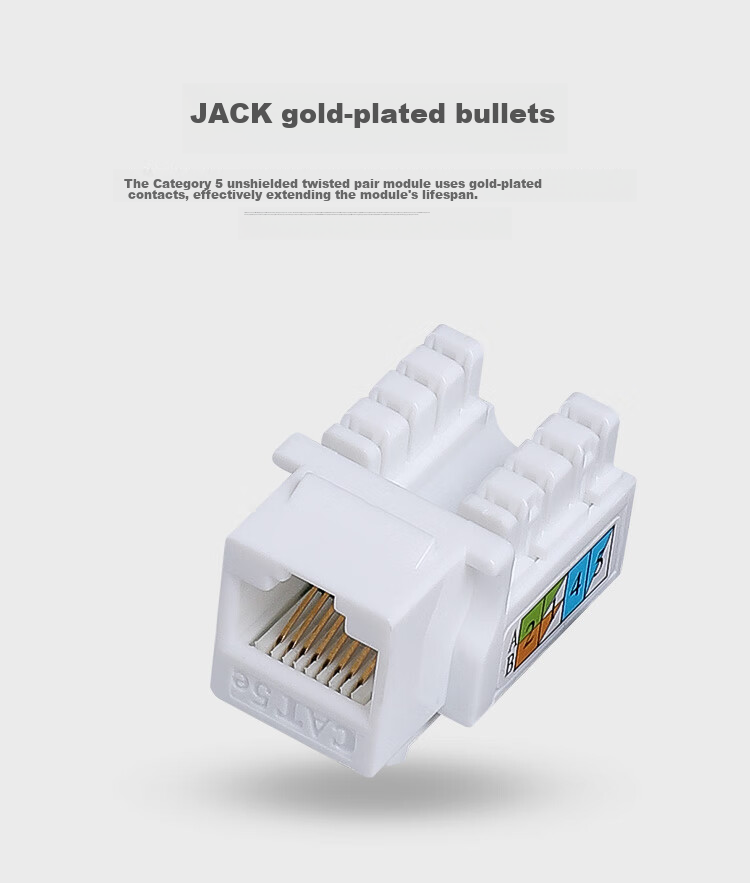 HAILE Network Module, Category 6 Ethernet Cable, 6U Gold-Plated, Engineering Grade CAT6, Rack-Mounted Panel Module HT-6L 5