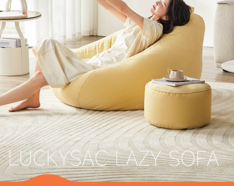 LUCKYSAC Snowflake Fleece Lazy Sofa Bean Bag Small Sofa for Living Room Bedroom Balcony Casual Style 85*105cm Blue 1