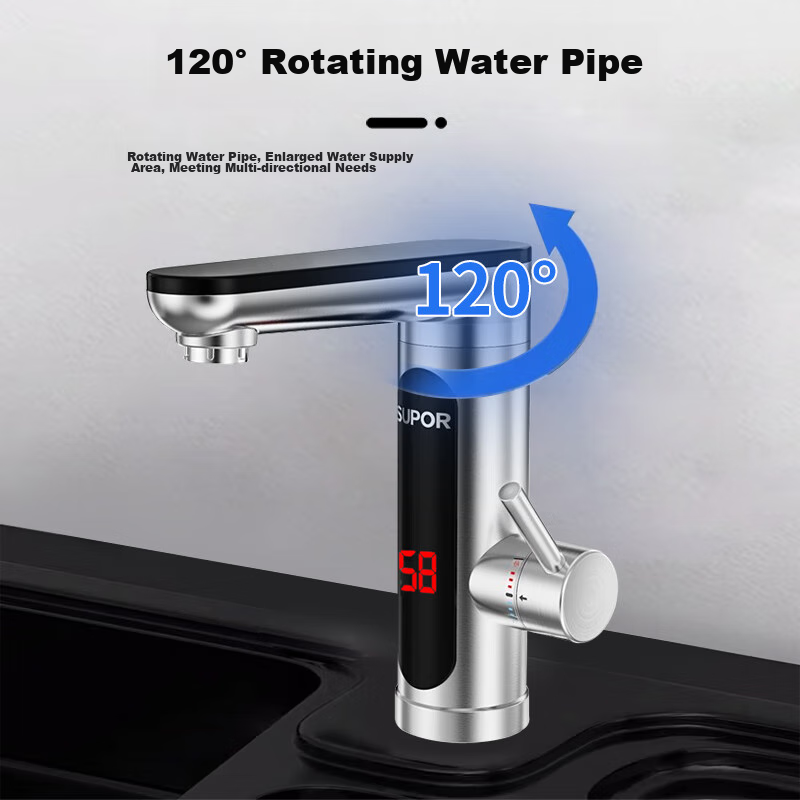 SUPOR Electric Water Heater with Instant Heating, Fast Kitchen Hot Water Dispenser, Household Stainless Steel Model, 3000W