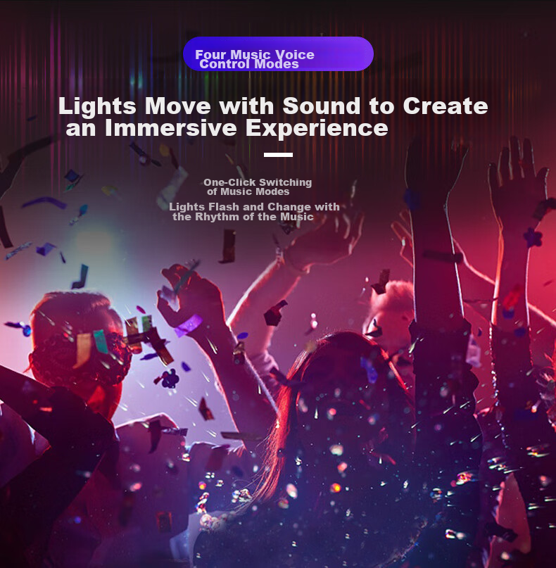 Dijialun Car Ambient Light, Interior Modification, No Wiring Required, Wireless Remote Control, Universal USB Car Atmosphere Light, Footwell Interior Decoration Light, LED Breathing Light, Creative Product, Music Rhythm Light 5