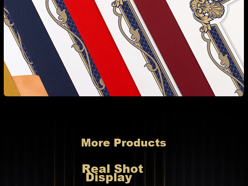 Weiji A4 Horizontal Ribbon Knot Honor Certificate, Appointment Letter, Graduation Certificate Cover, Customized European-Style Certificate, Award Certificate, Document Frame, Certificate Set, Wine Red, 406H-WRD/5 21
