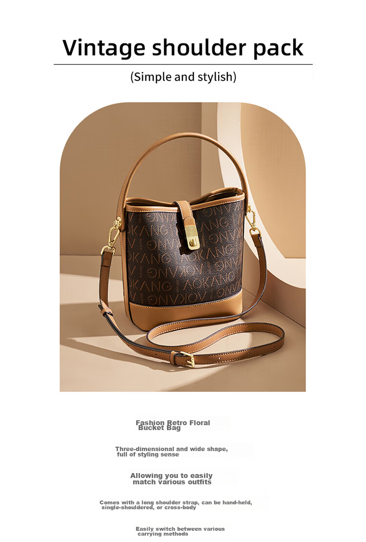 Aokang Women's Handbag, Trendy Ladies Bucket Bag, Luxury Tote Crossbody Shoulder Bag, Birthday Gift, High-End Present for Mom Or Wife 3