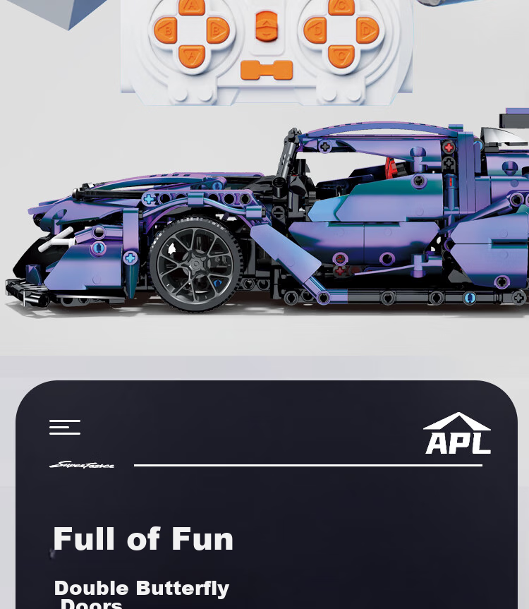 Lianhe Chuangxiang Compatible LEGO Racing Car Building Blocks, Toy for Boys Aged 8-12, Birthday Gift for Boys 7