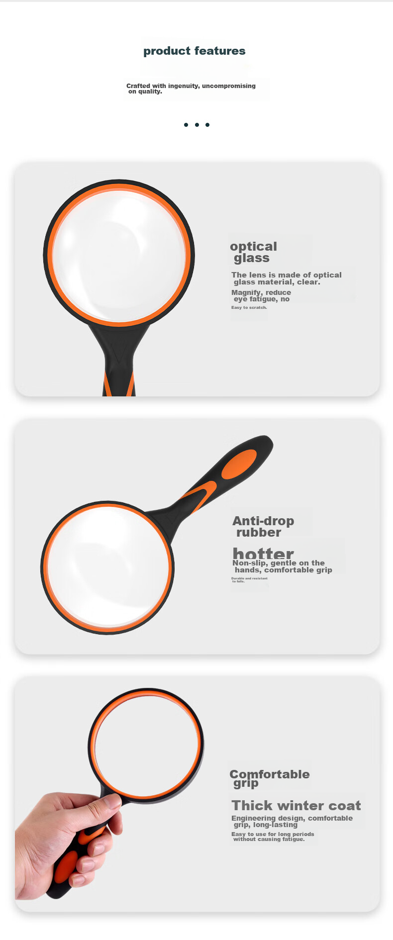 StarMICRO Magnifying Glass, High-Definition Handheld Magnifier for Children And Elementary School Students, Elderly Reading Magnifier, High-Magnification, Extra-Large, Portable, Shockproof And Drop-Resistant, 100MM 5