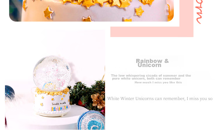 TaTanice Crystal Ball Music Box Desktop Ornament, Snow Globe Music Box, Children's Light-Up Toy, Birthday Gift for Boys And Girls 7