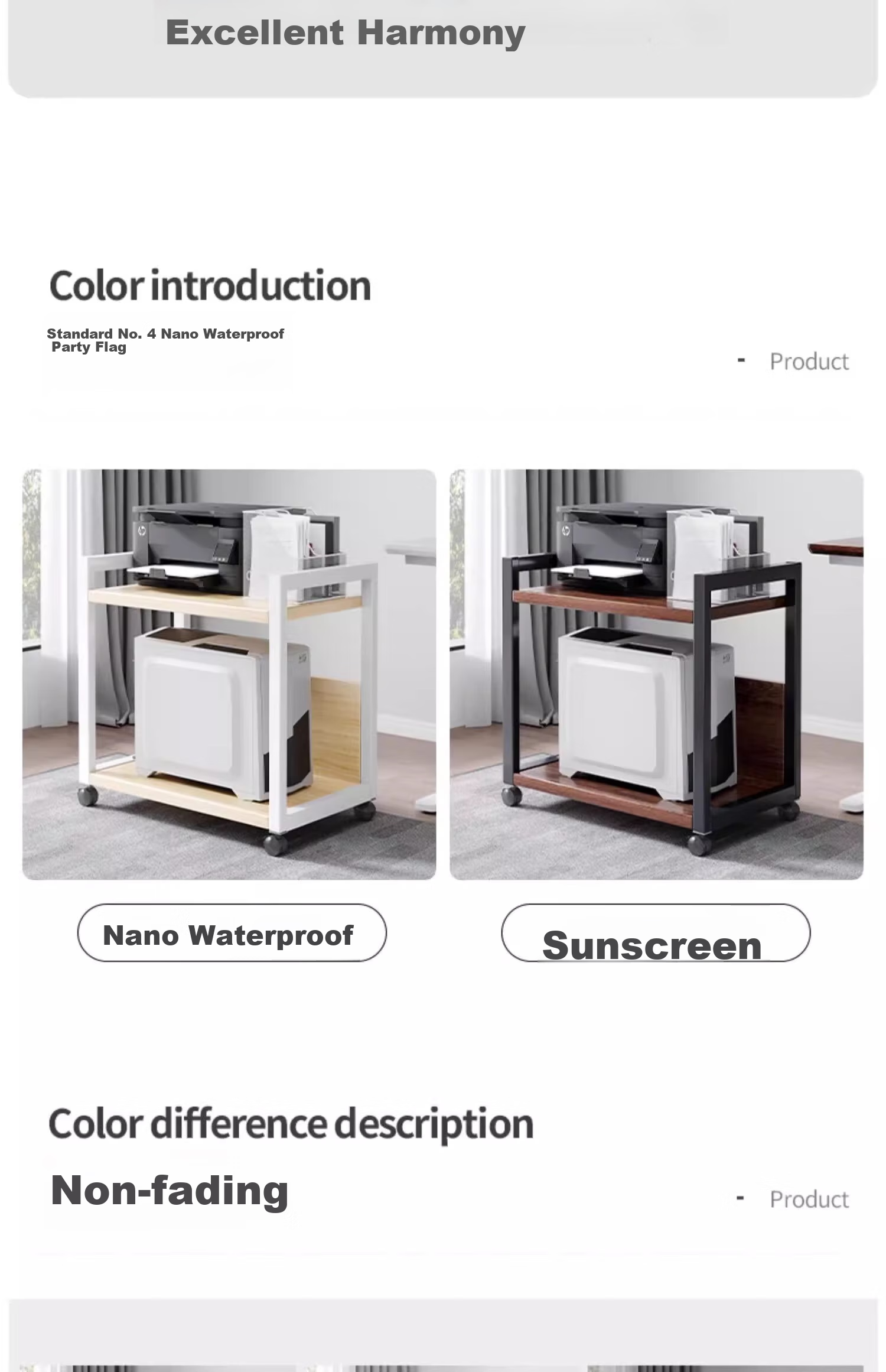 FENJIEXIAN Storage Rack, Printer Stand, Floor-Standing Organizer, Multi-Layer Movable Storage Shelf, Simple Rack, Layer Shelf, Microwave Oven Rack 14
