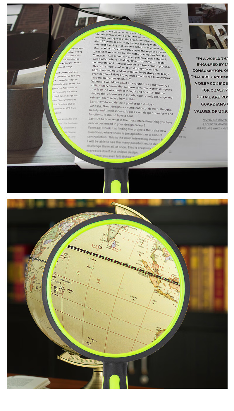 StarMICRO Magnifying Glass for Elderly Reading, High-Definition High-Magnification, Sold by JD, Reading Appreciation Metal Wooden Handle Large Aperture 90mm Magnifier 10