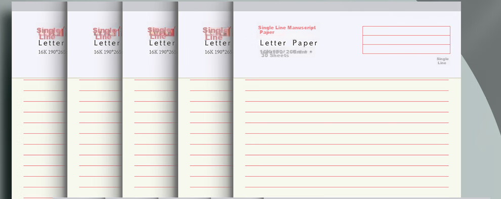 Jiaranheng 10-Pack 16K Single-Line Letter Paper, 300 Sheets Total, Specialized for Letters And Applications, Thickened Notebook Paper for Party Application Essays, Writing Letters, Stationery, Draft Paper, 39601 2
