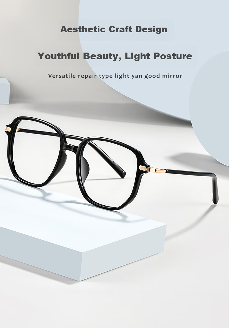 Jingbang Large Frame Myopia Glasses with Blue Light Protection, Transparent Frame Unisex Prescription Photochromic Eyeglasses 5
