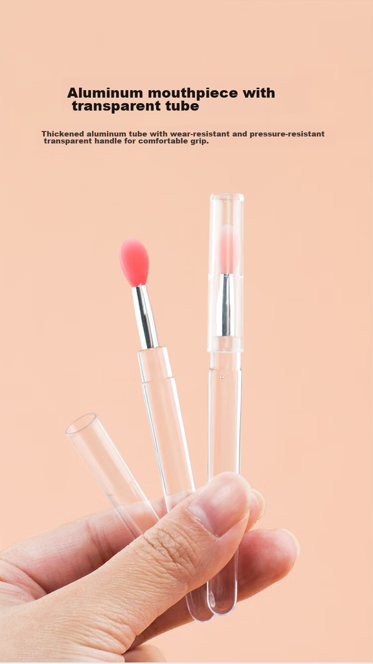 Meifuyu Silicone Lip Brush, 3 Pieces with Lid, Portable Lip Mask Brush, Lipstick Scoop, Application Stick, Lipstick Brush, Makeup Brush MF8314 9