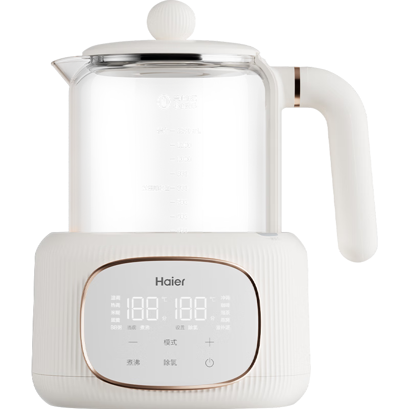 Haier Constant Temperature Kettle, Baby Formula Maker, Glass Thermos, Milk Warmer, Milk Powder Mixer, Electric Hot Water Kettle with Milk Warmer Basket And Stew Pot