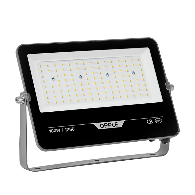 OPPLE LED Floodlight 100W Super Bright Outdoor Waterproof Light Smart OTP Over-temperature Protection Stadium Outdoor Advertising Concert with Installation Bracket