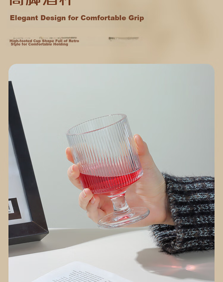 Baijie Whiskey Glasses Set of 2 340ML Crystal Glass Wine Glasses for Liquor and Red Wine 7