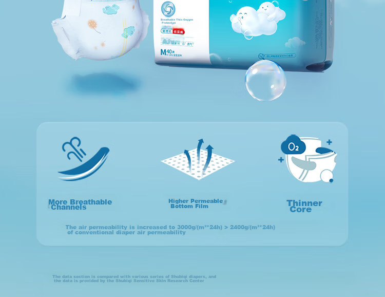 Suitsky [Breathable And Thin, No Heat] Ultra-Thin Diapers for Newborns, XL Size, 32 Pieces, Summer Use 2