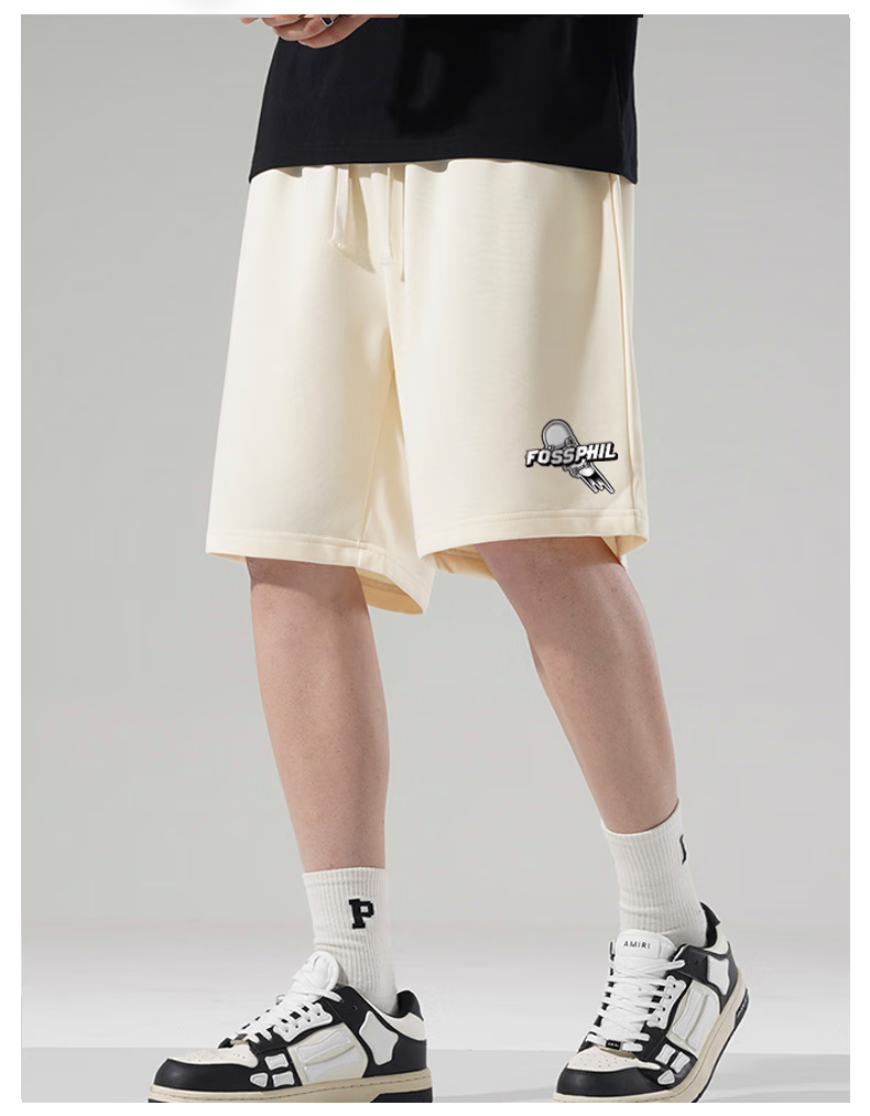 Foss Phil Men's Shorts, Summer Loose Casual Trendy Thin Beach Shorts, Sports Pants, Men's Trousers FPD01 Black 3XL 14