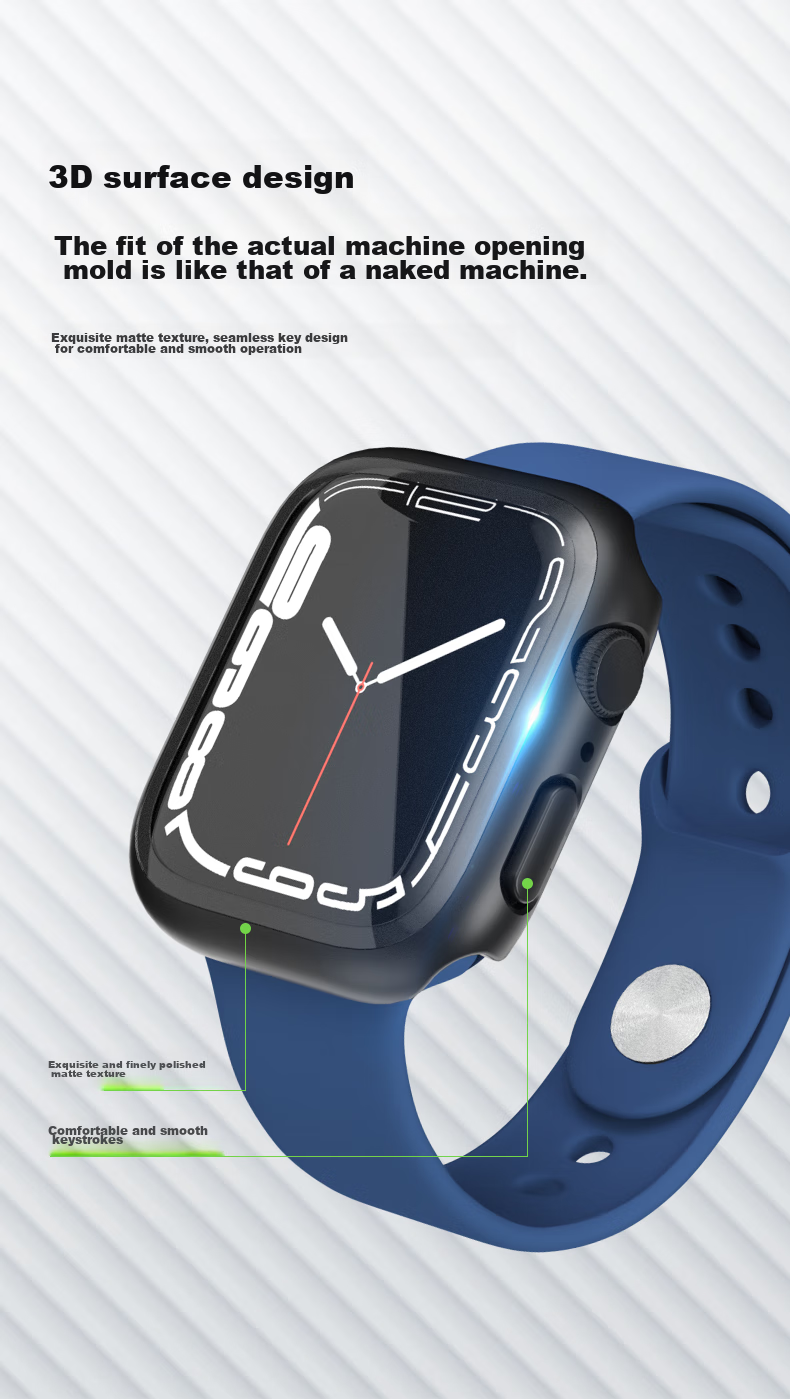 BELKIN Full Protection Case for Apple Watch, Tempered Glass Screen Protector And Shockproof Case Two-In for Apple Watch S9/S8/S7 to S4, Black, 41mm 7
