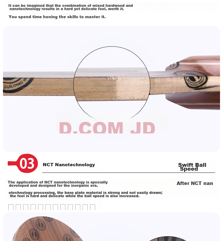 Stiga Ebony 7 Professional Table Tennis Blade, Penhold Grip, Fast Attack Looping Type 11
