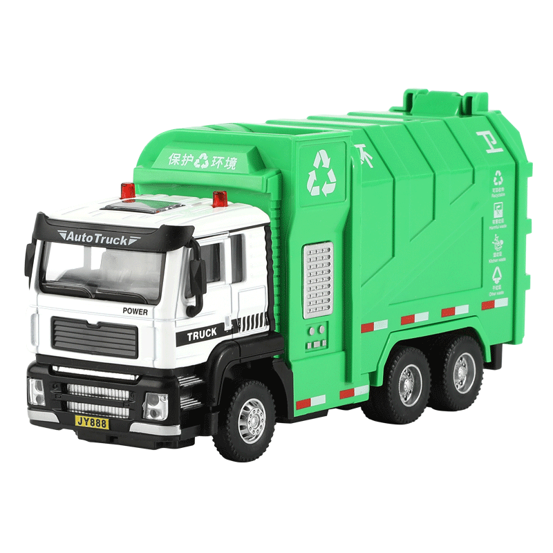 BIG TAYLOR Alloy Children's Toy Car, Extra Large Garbage Truck, Sanitation Vehicle Model Card, Birthday Gift for Boys Aged 3-6