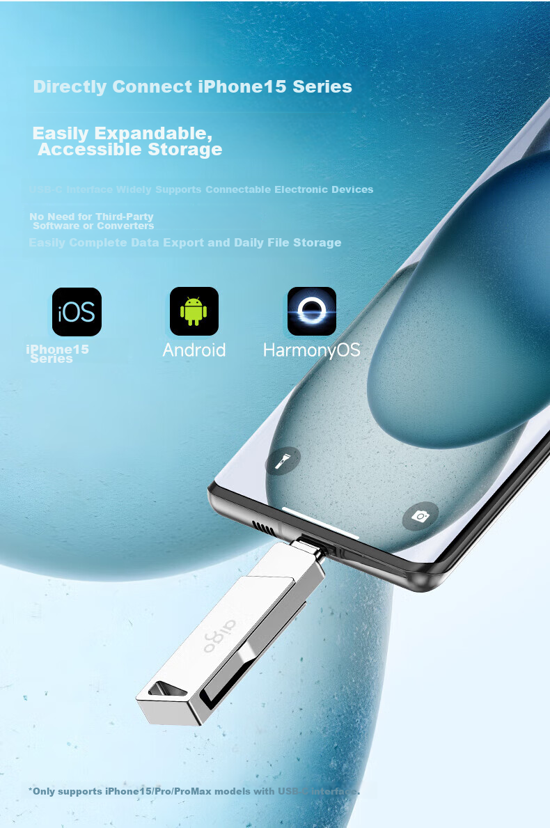 Aigo 32GB Type-C Dual-Interface USB Flash Drive U350 High-Speed OTG Dual-Port Flash Drive for Smartphones, Tablets, And Laptops 6