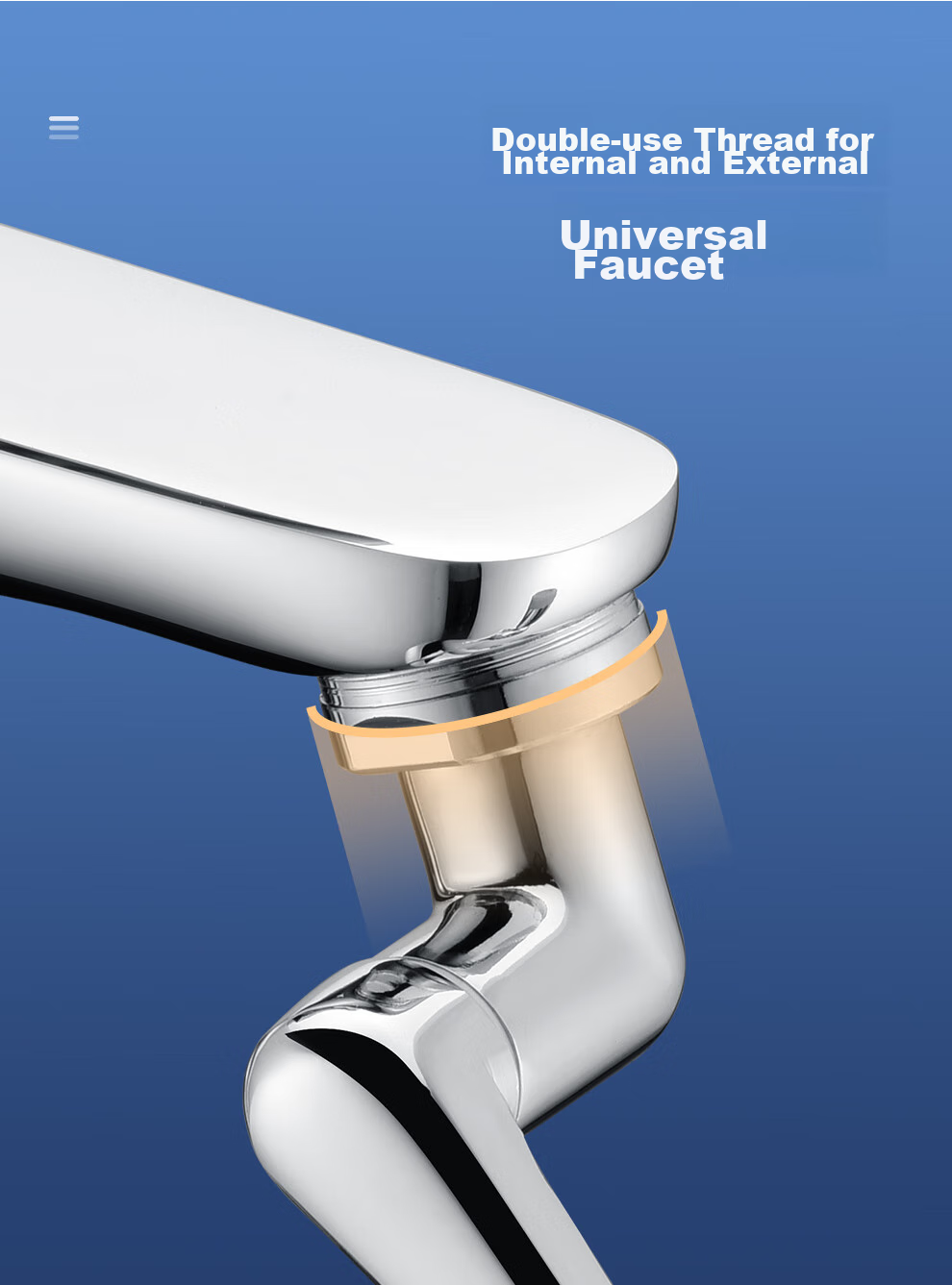 Larsd Mechanical Arm Universal Faucet Anti-Splash Head Rotatable Spout Basin Wash Extender Aerator T18 9