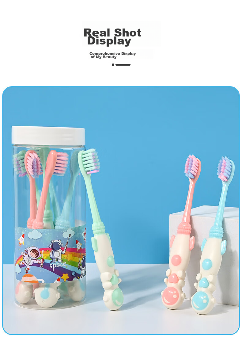 BRUSHING BEAR Children's Toothbrush Soft Bristles for Ages 3-6 to 7-8 Boys And Girls Elementary School Students Teething Period 8-Pack 11