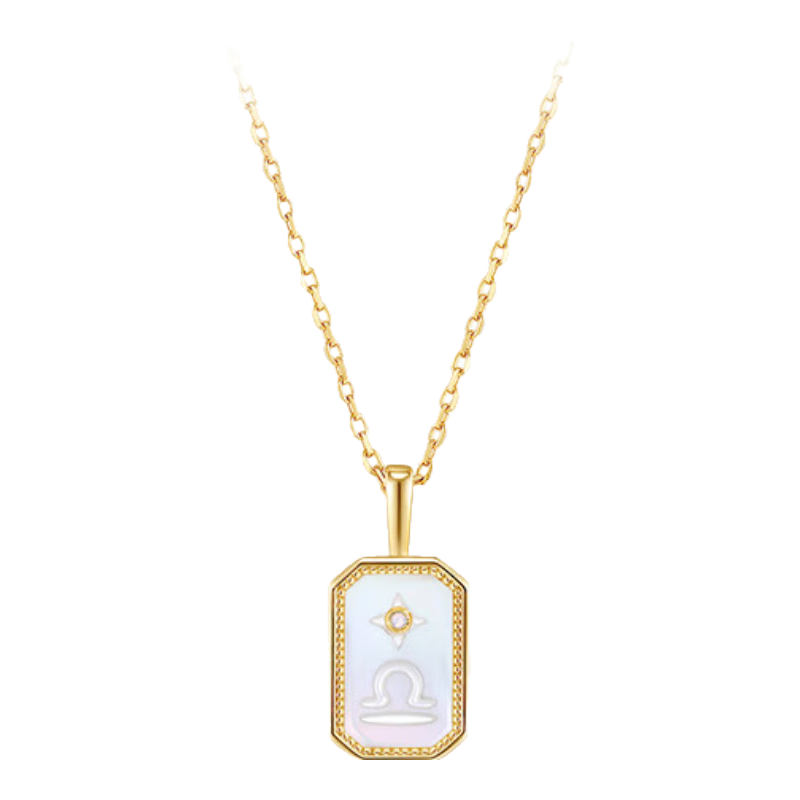 Arsis Embossed 12 Constellations Necklace, Original Design, Exquisite And Fashionable, Versatile, Birthday Gift for Girlfriend, Libra