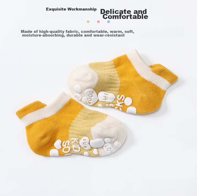 9I9 Baby Floor Socks for Autumn And Winter, Class A Toddler Socks with Non-Slip Rubber Soles, Infant Socks, 5 Pairs, Size 1-3 Years Old 7