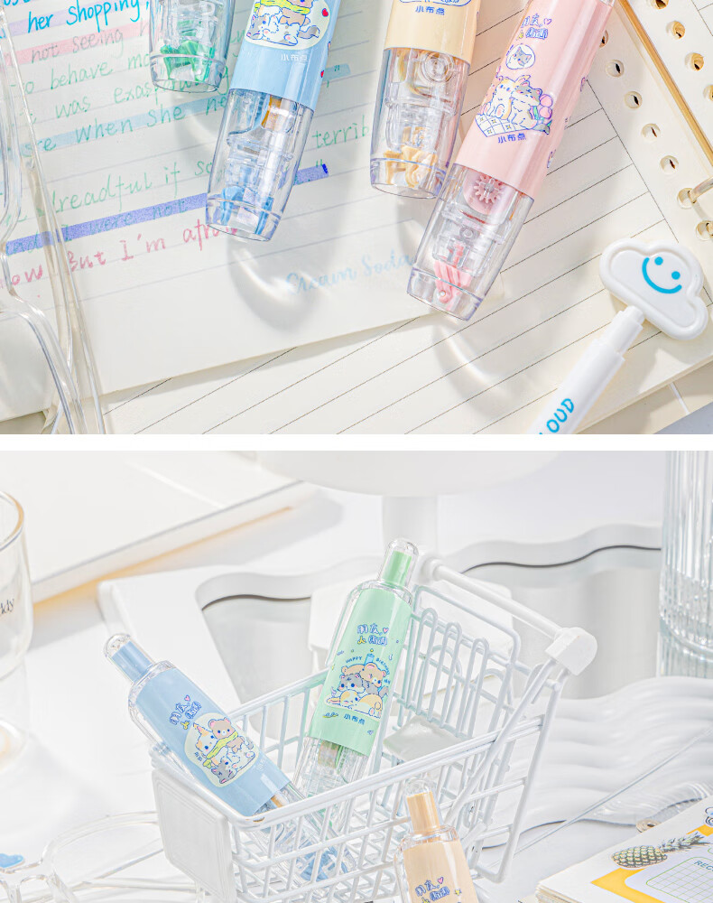 Sannianerban 5-Pack Retractable Dot Glue Pen, Children's Stylish High-Capacity Double-Sided Adhesive, Replaceable Core, Invisible Glue Pen Refill, Round Dots, Simple Style in 5 Colors 18