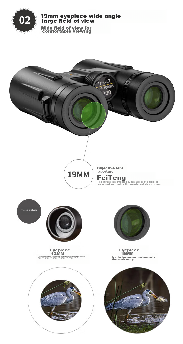 EXPLORE SCIENTIFIC Professional Binoculars 10x42 High Definition High Light Night Vision Outdoor Concert Birthday Gift 14
