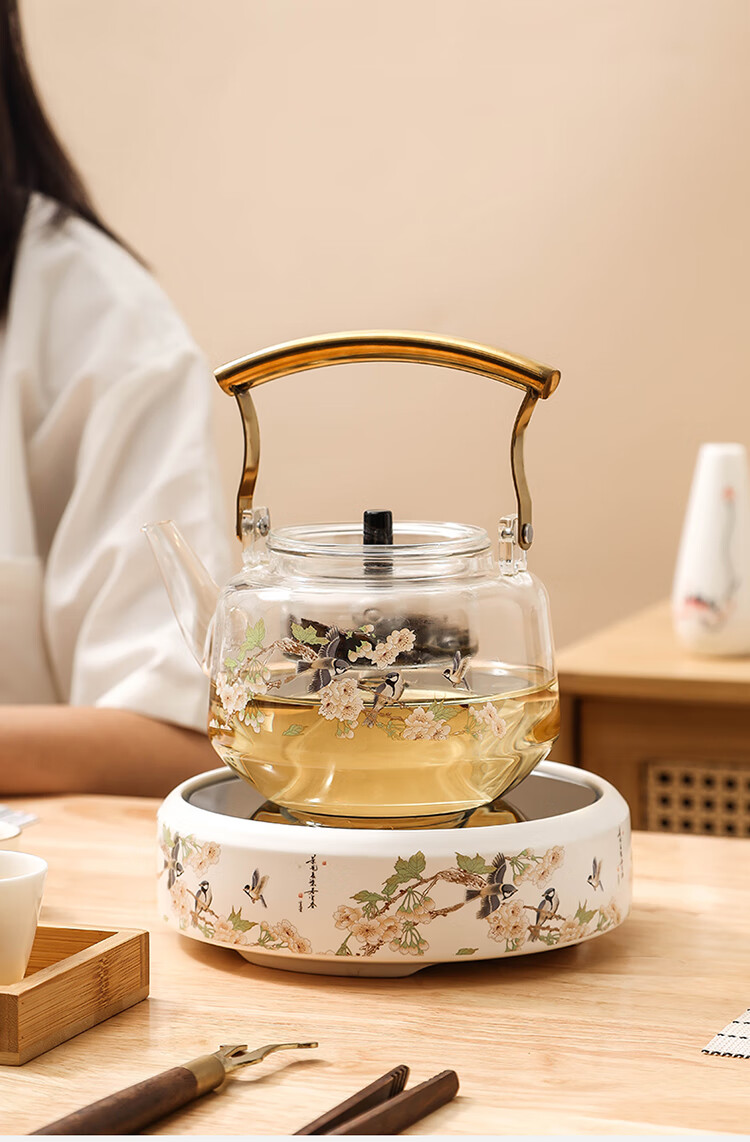 Jinxiangyu Kung Fu Tea Set Electric Ceramic Stove without Teapot for Home Use, Water Boiling And Brewing Tea Stove, Yue Heng Bai Niao Zhang Ming 9