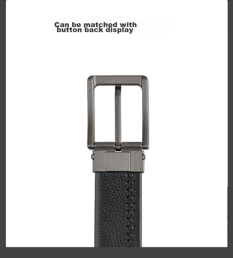 CARTELO Men's Belt, Top-Grain Leather, No Buckle, Waist Belt with Pin Buckle, Single-Belt Body, Gift 9