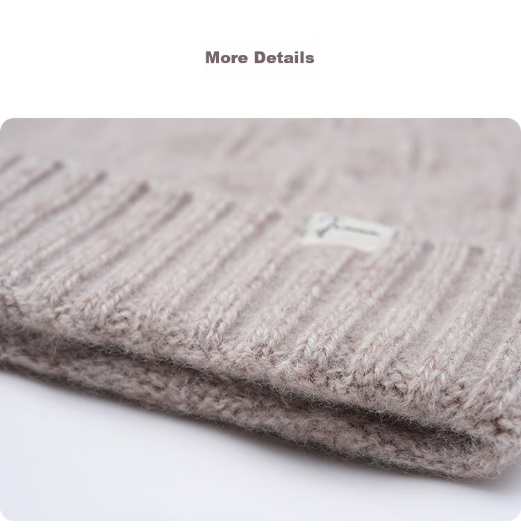 JIUMU Cashmere Warm Knit Hat, Autumn And Winter Woolen Cap, Cold Hat, Winter Hat, Outdoor Ear Protection Cold Cap for Women in Winter 25