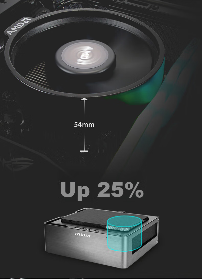 IN WIN Chopin MAX Silver ITX Computer Case (Supports ITX Motherboard / 54mm Cooler Height Limit / Includes 200W Gold Power Supply / Supports 20Gbps Type-C) 4